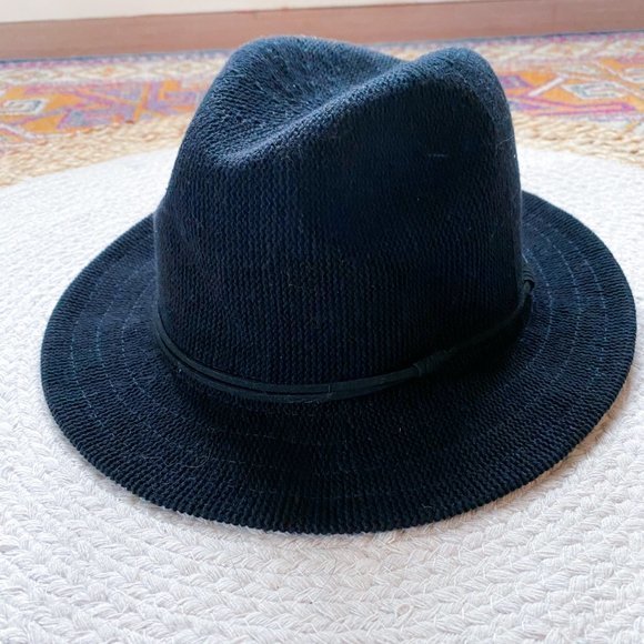 NWT Anthropologie Trimmed Fedora Mesh Black Boho